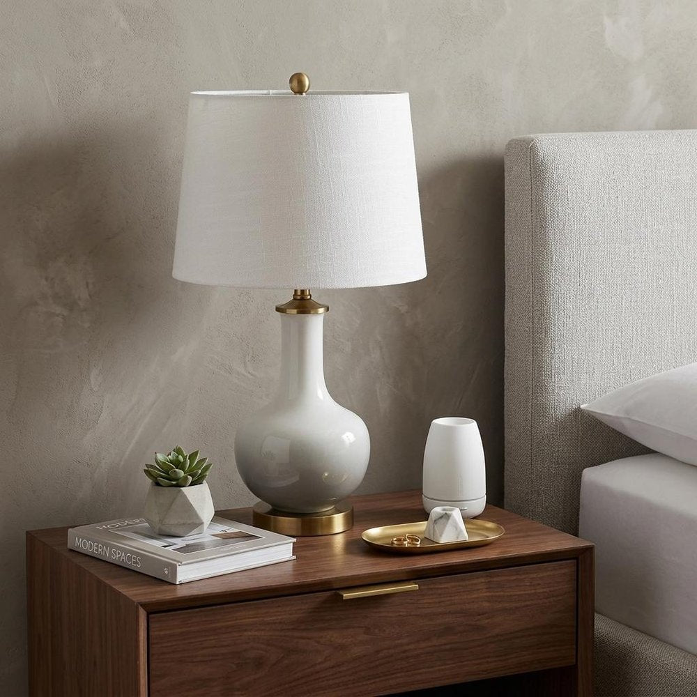 25" Gold Novelty Table Lamp With Drum Shade