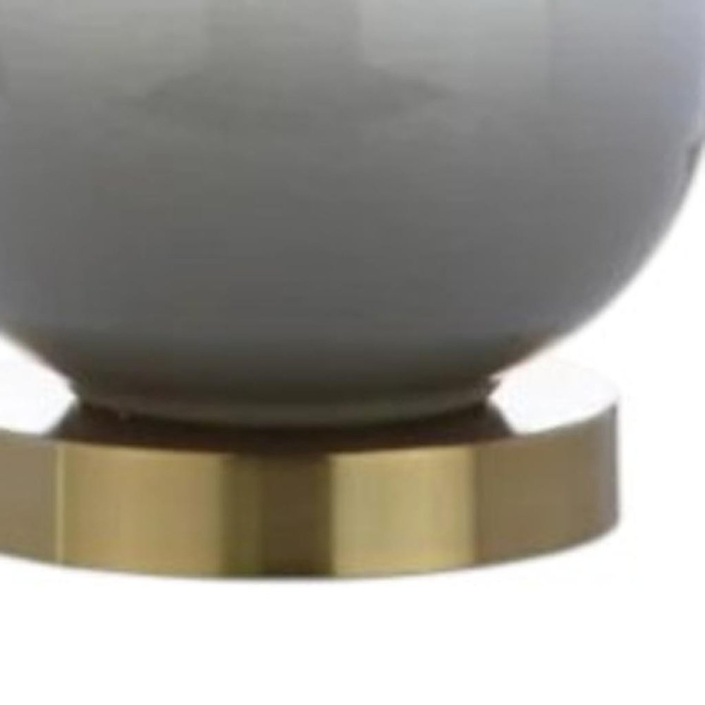 25" Gold Novelty Table Lamp With Drum Shade