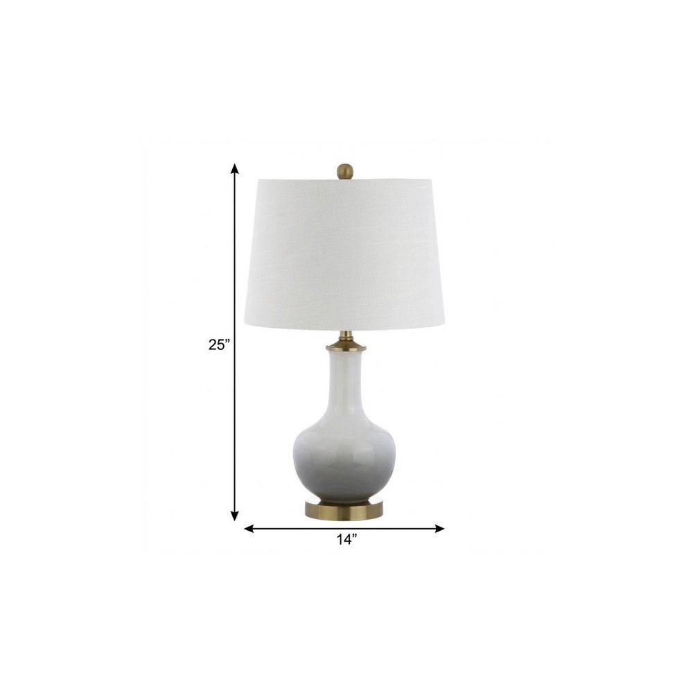 25" Gold Novelty Table Lamp With Drum Shade