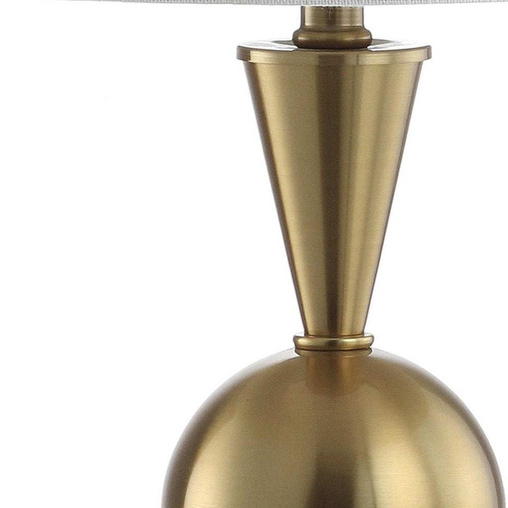 33" Gold Novelty Table Lamp With Drum Shade