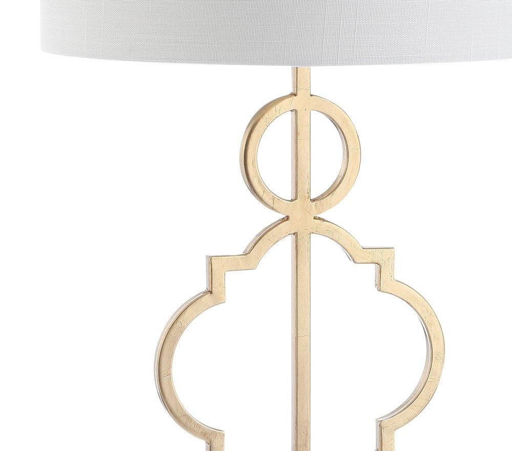 31" White Novelty Table Lamp With Drum Shade