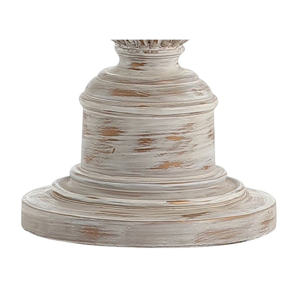 33" White Table Lamp With Drum Shade