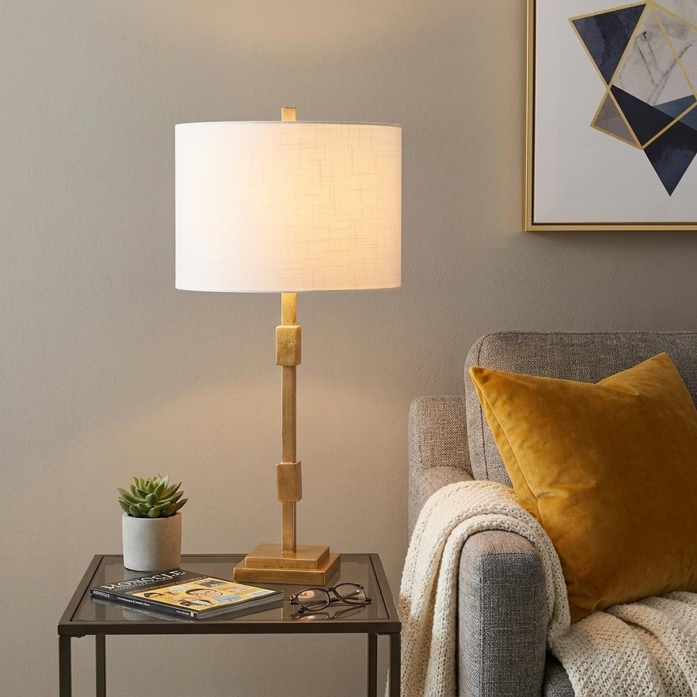 29" Gold Novelty Table Lamp With Globe Shade
