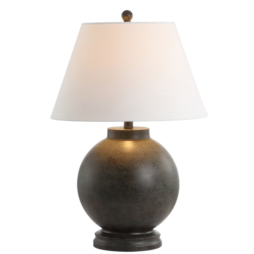 26" Dark Gray Novelty Table Lamp With Drum Shade