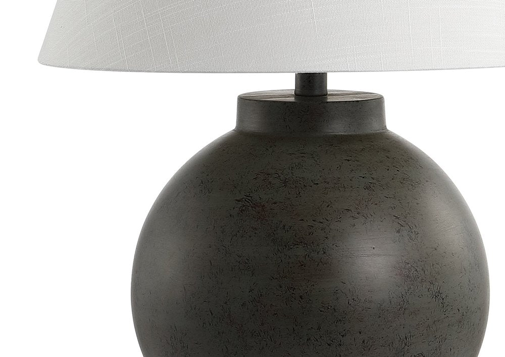 26" Dark Gray Novelty Table Lamp With Drum Shade