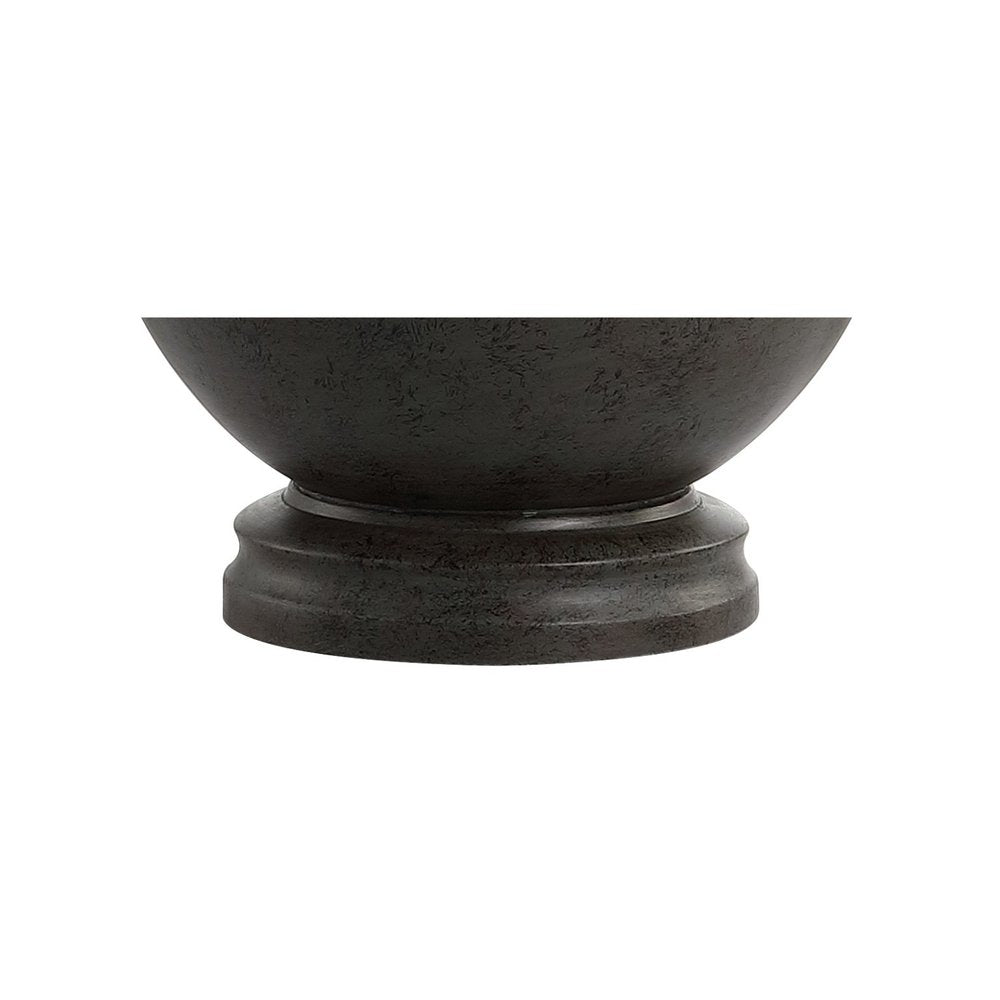 26" Dark Gray Novelty Table Lamp With Drum Shade