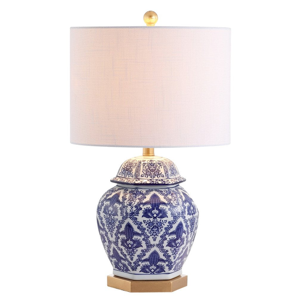 25" Gold Novelty Table Lamp With Drum Shade