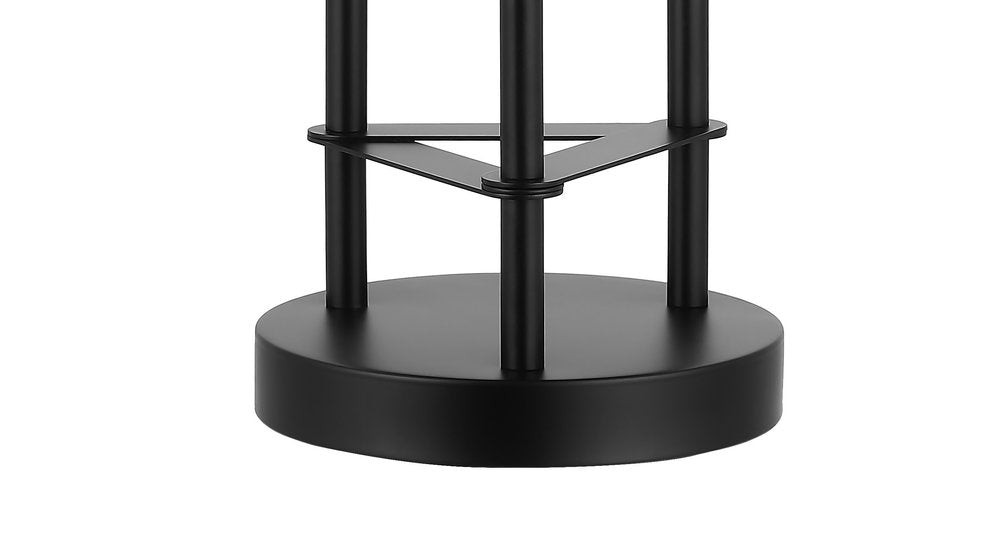 21" Black Three Light Novelty Table Lamp With Cylinder Shade