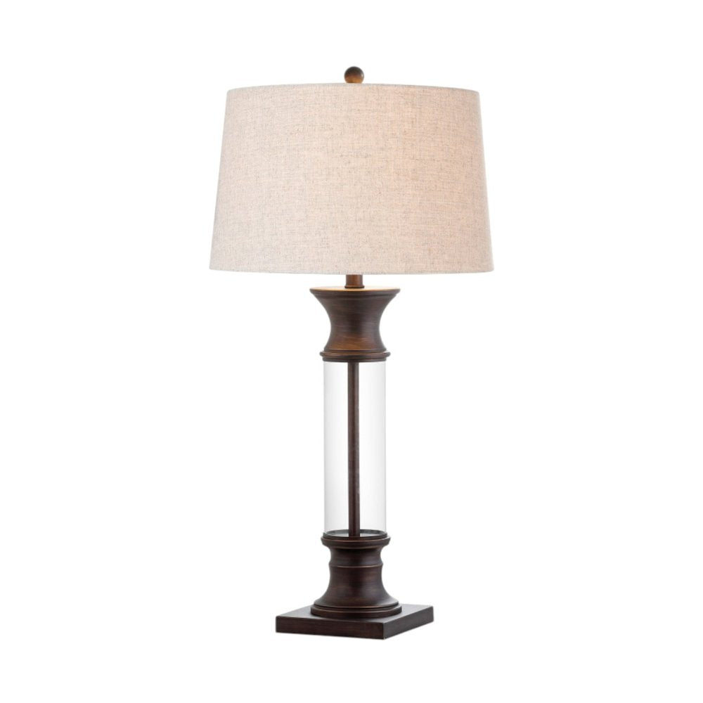 Set of Two 32" Bronze Novelty Table Lamps With Empire Shades