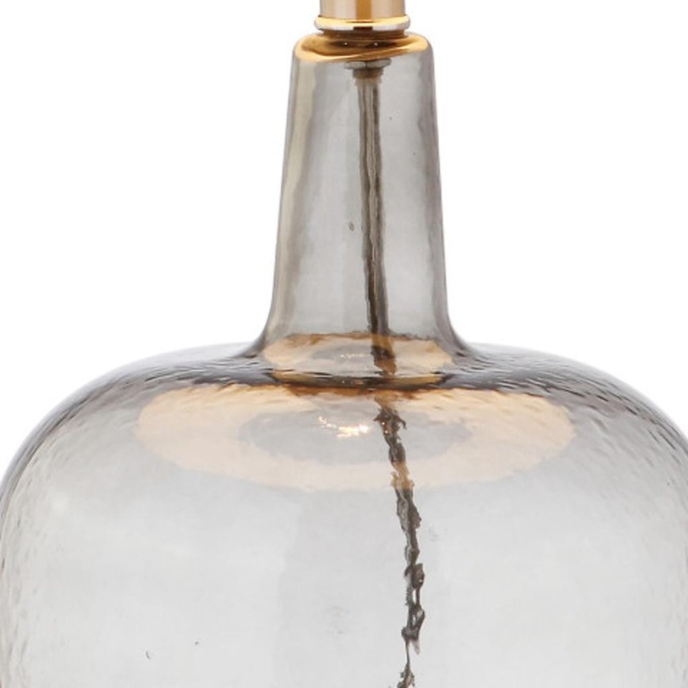 26" Clear Urn Table Lamp With Drum Shade