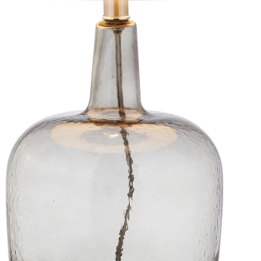 26" Clear Urn Table Lamp With Drum Shade