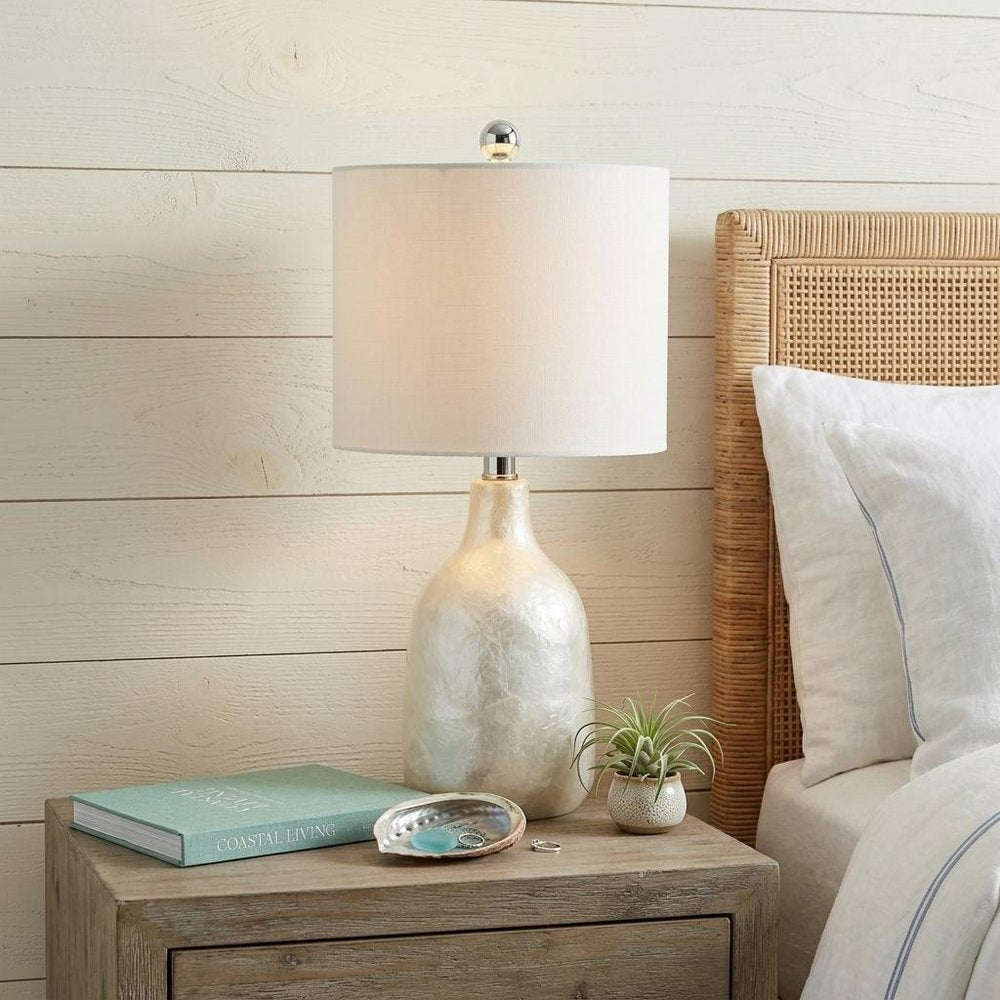 21" Pearl Novelty Table Lamp With Drum Shade