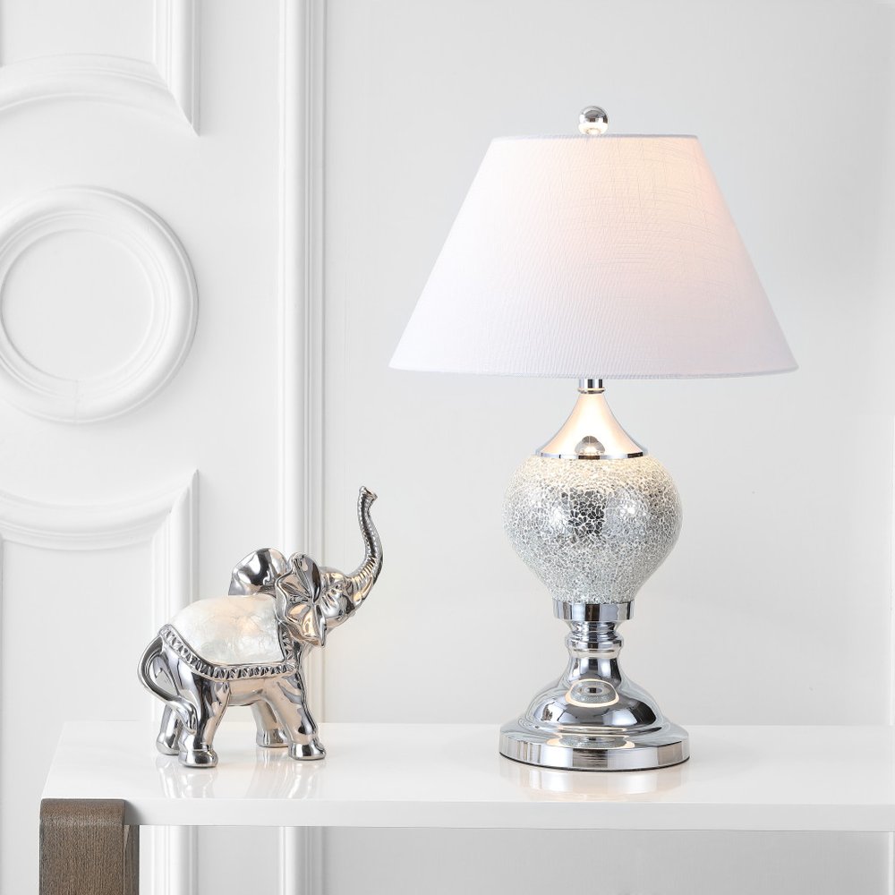 27" Silver Urn Table Lamp With Empire Shade