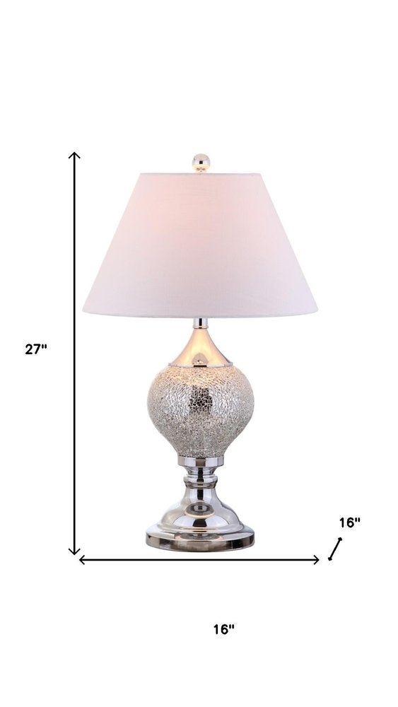 27" Silver Urn Table Lamp With Empire Shade