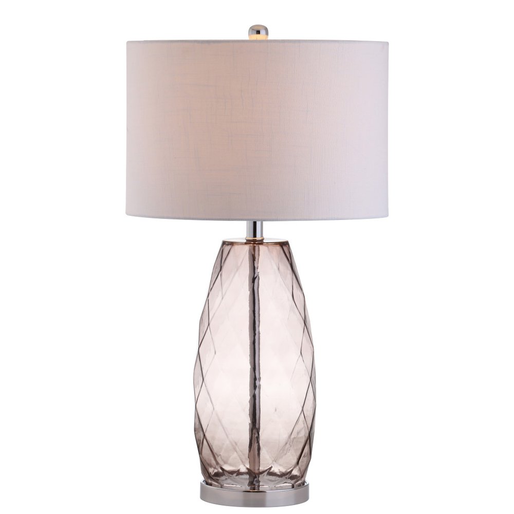 27" Silver Novelty Table Lamp With Drum Shade