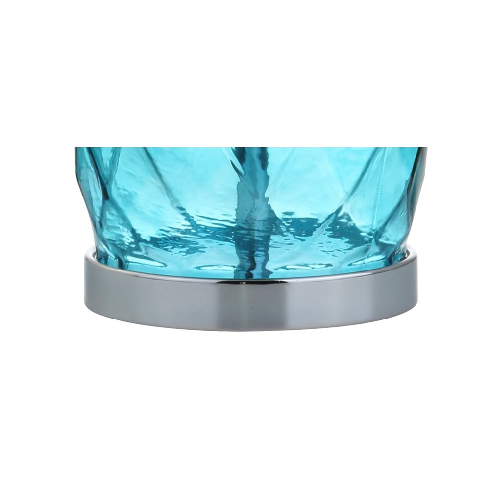 27" Silver Table Lamp With Drum Shade
