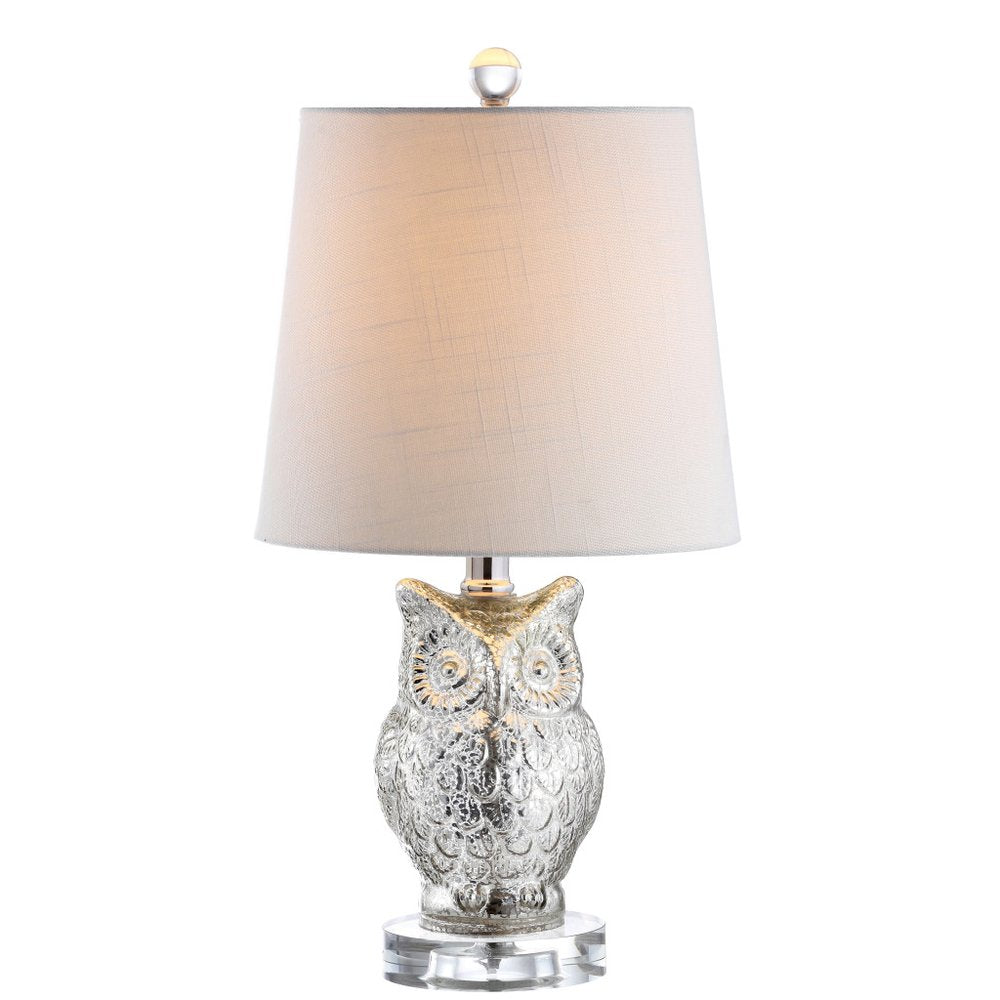19" Silver And Clear Novelty Table Lamp With Empire Shade
