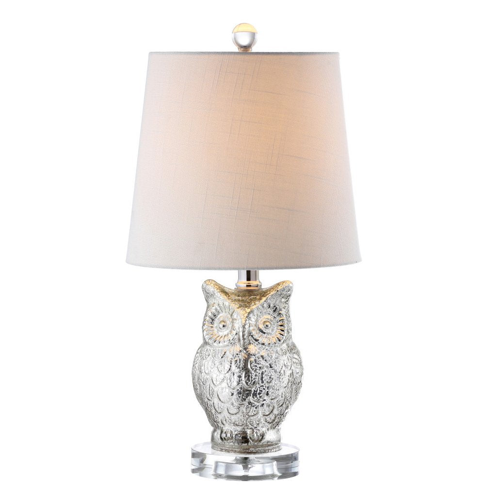 19" Silver And Clear Novelty Table Lamp With Empire Shade