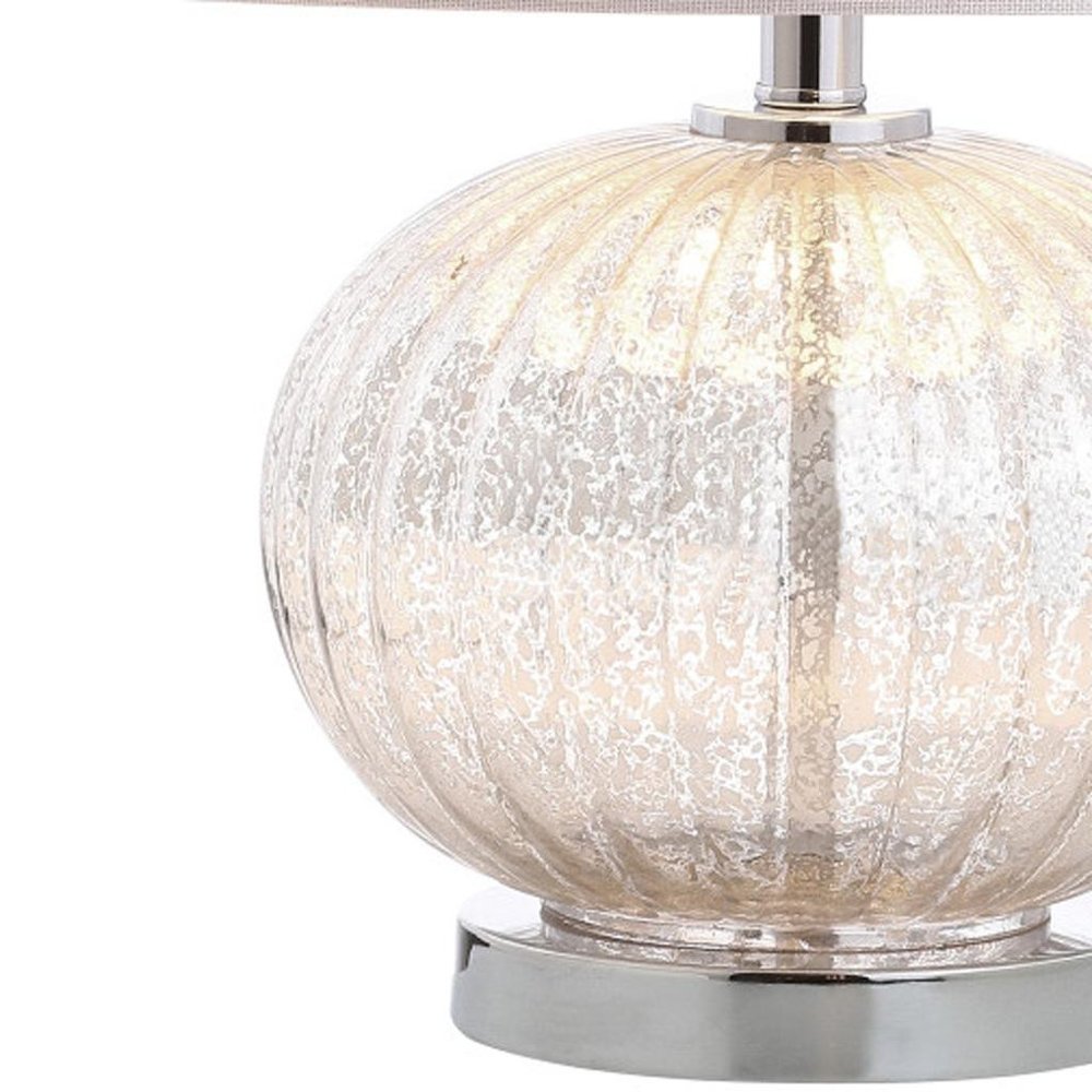 21" Silver Novelty Table Lamp With Globe Shade