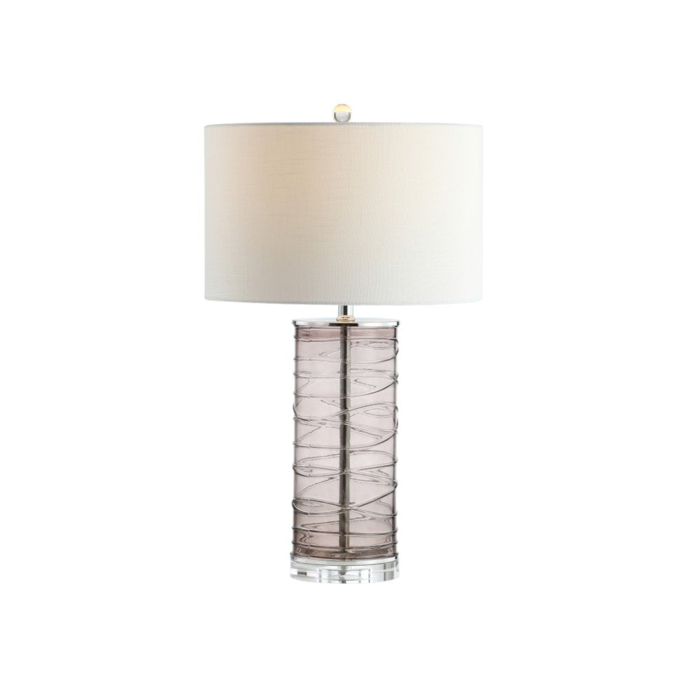 Set of Two 28" Mauve Table Lamps With Drum Shades