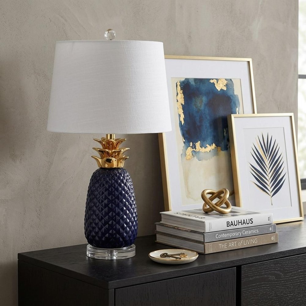 23" Clear Novelty Table Lamp With Drum Shade