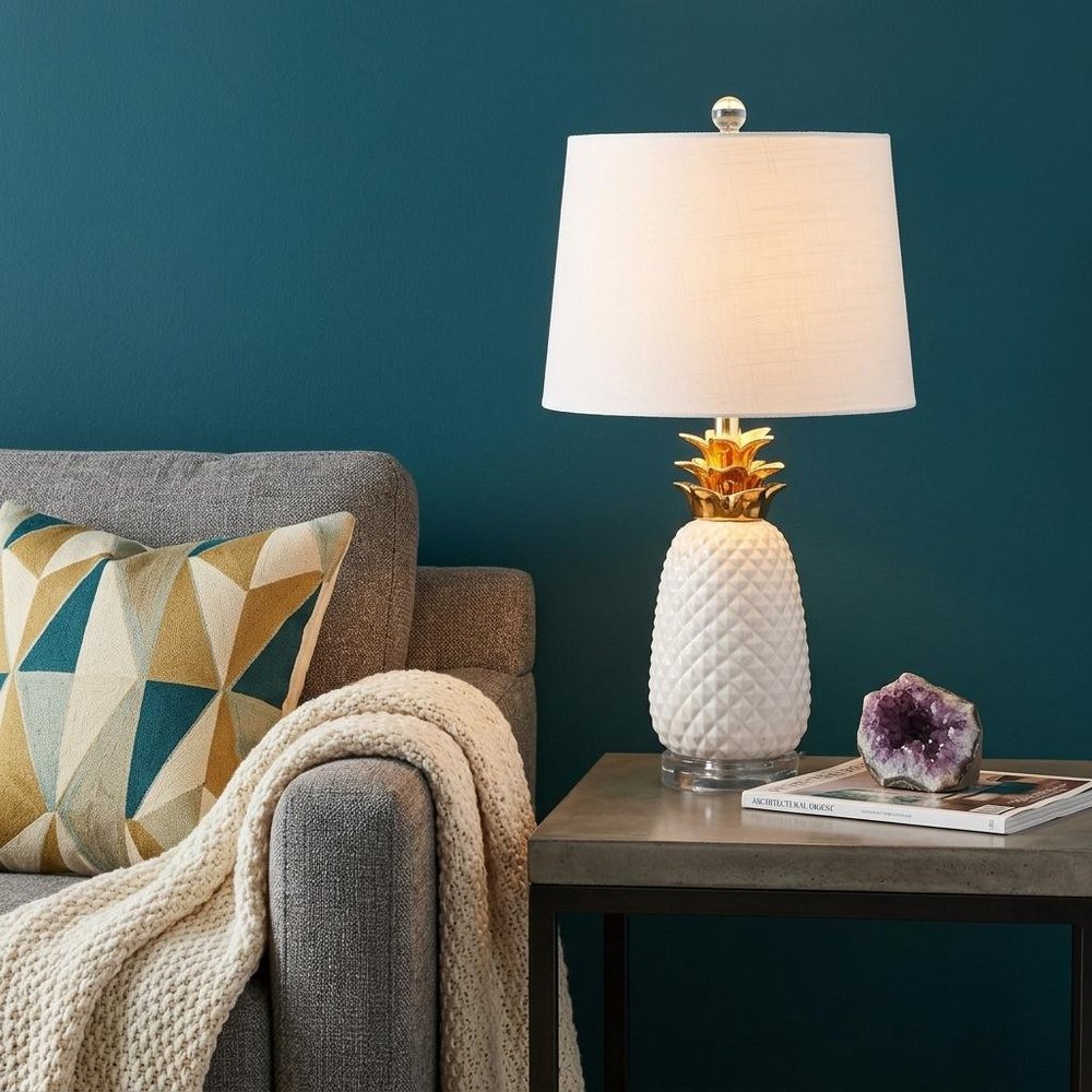 23" Clear Novelty Table Lamp With Drum Shade