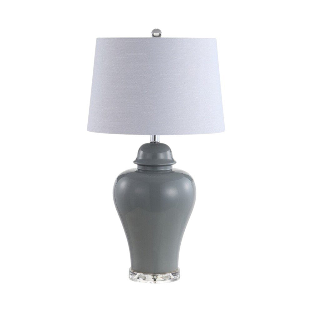 Set of Two 27" Clear Novelty Bedside Lamps With Empire Shades