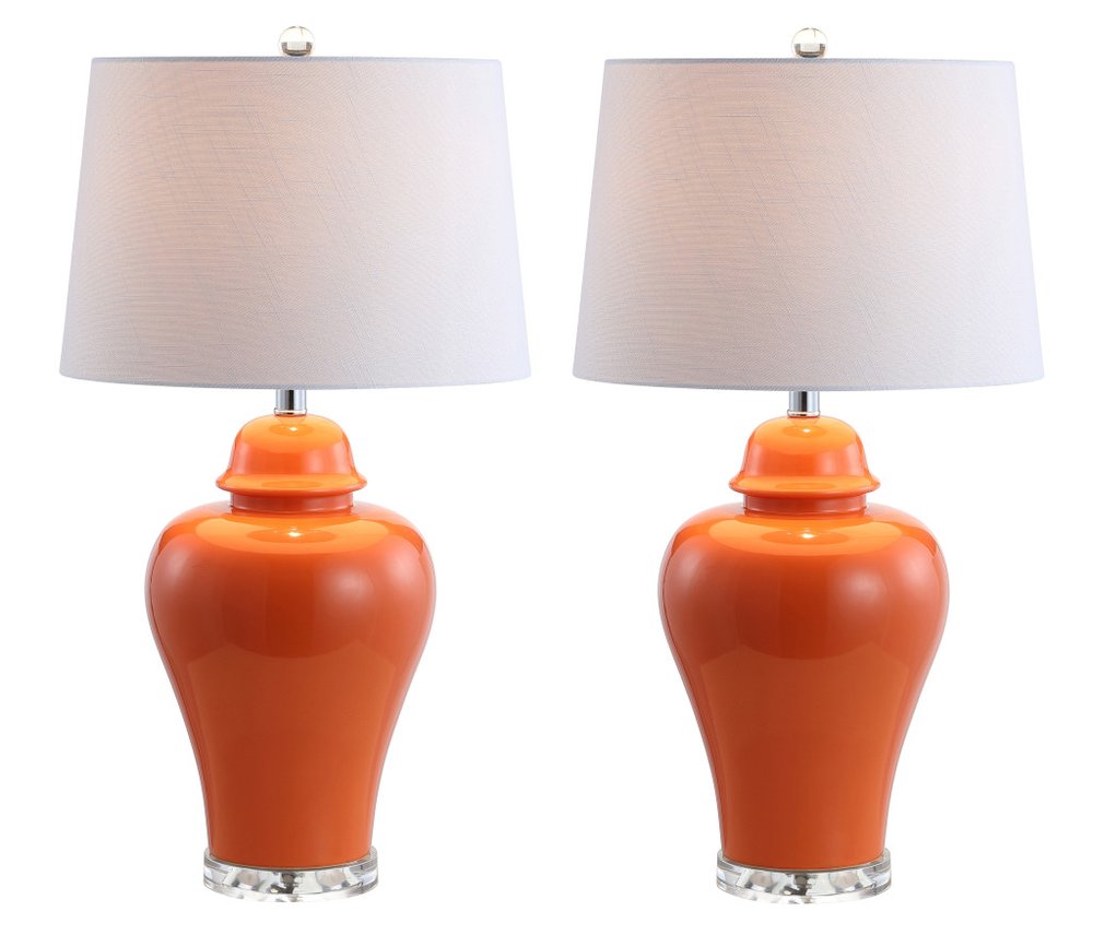 Set of Two 27" Clear Novelty Table Lamps With Globe Shades