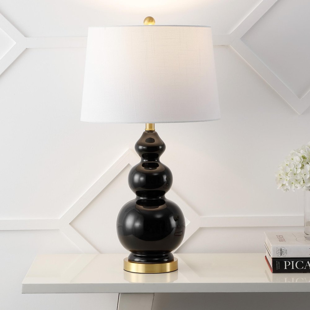 28" Gold Novelty Table Lamp With Drum Shade