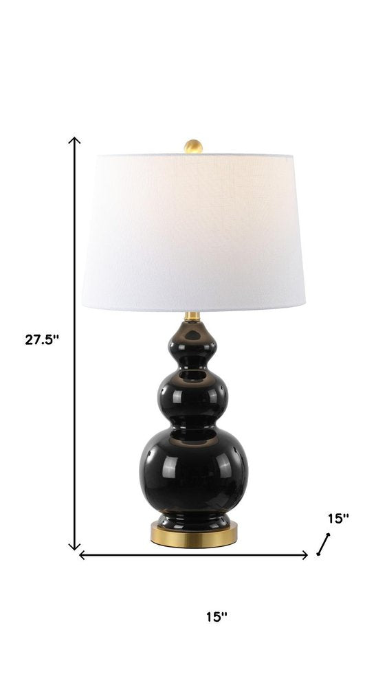 28" Gold Novelty Table Lamp With Drum Shade