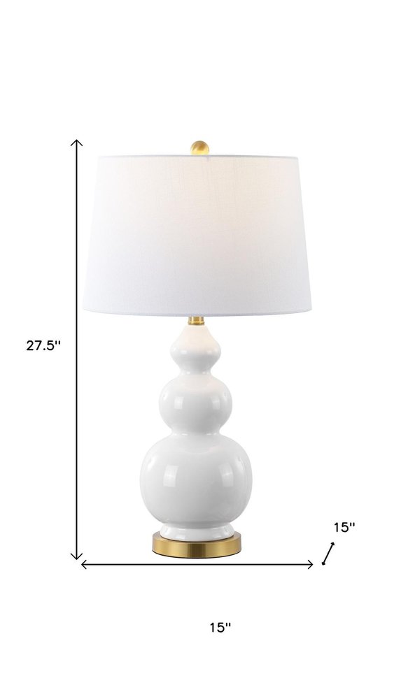 28" Gold Novelty Table Lamp With Drum Shade