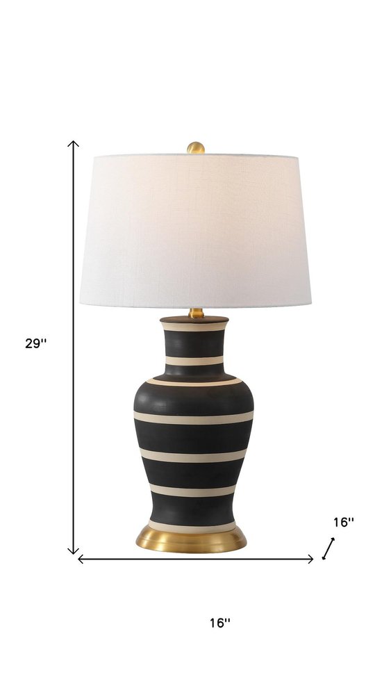 29" Gold Urn Table Lamp With Drum Shade