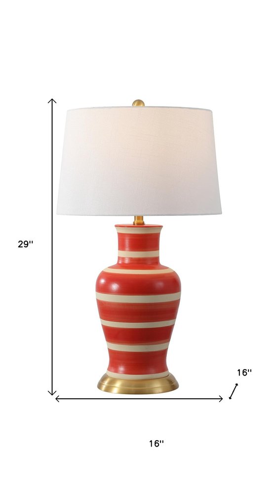 29" Gold Urn Table Lamp With Drum Shade