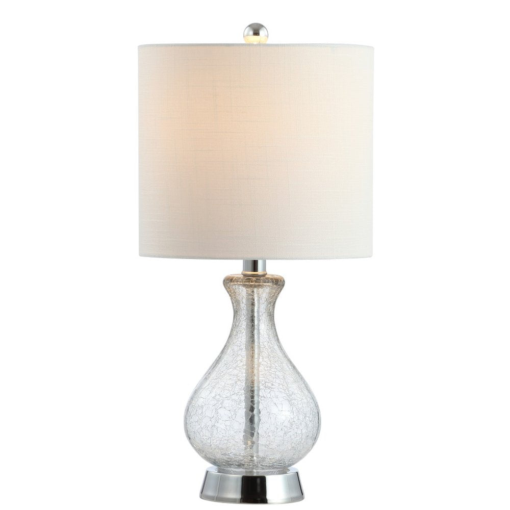 21" Silver Gourd Table Lamp With Drum Shade