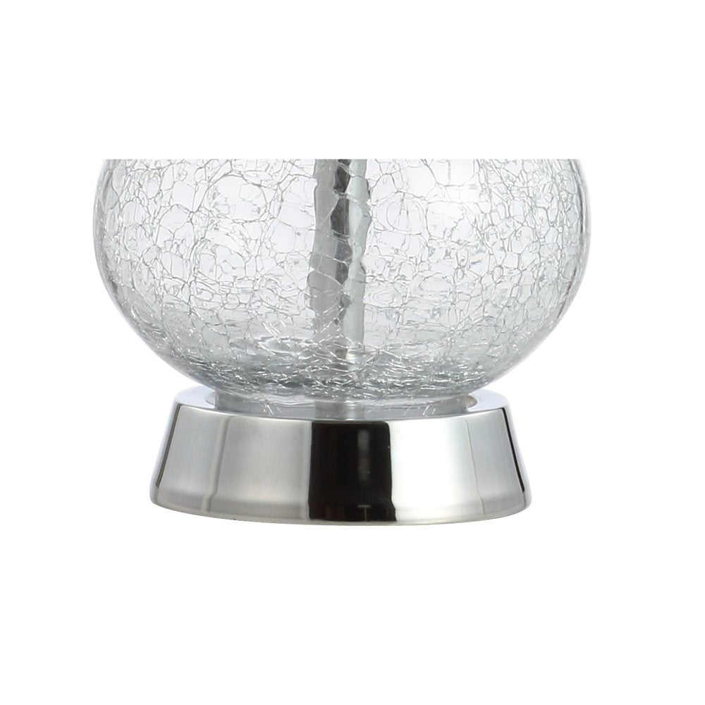 21" Silver Gourd Table Lamp With Drum Shade