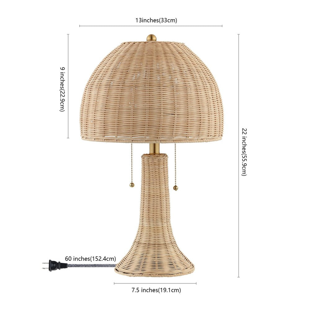 22" Light Brown Table Lamp With Globe Shade