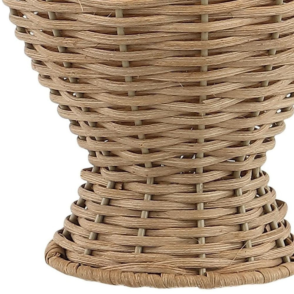 Set of Two 21" Light Brown Urn Table Lamps With Empire Shades