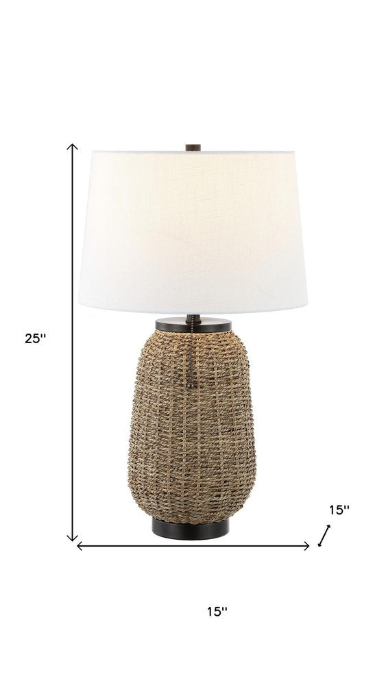 25" Antiqued Bronze Urn Table Lamp With Empire Shade