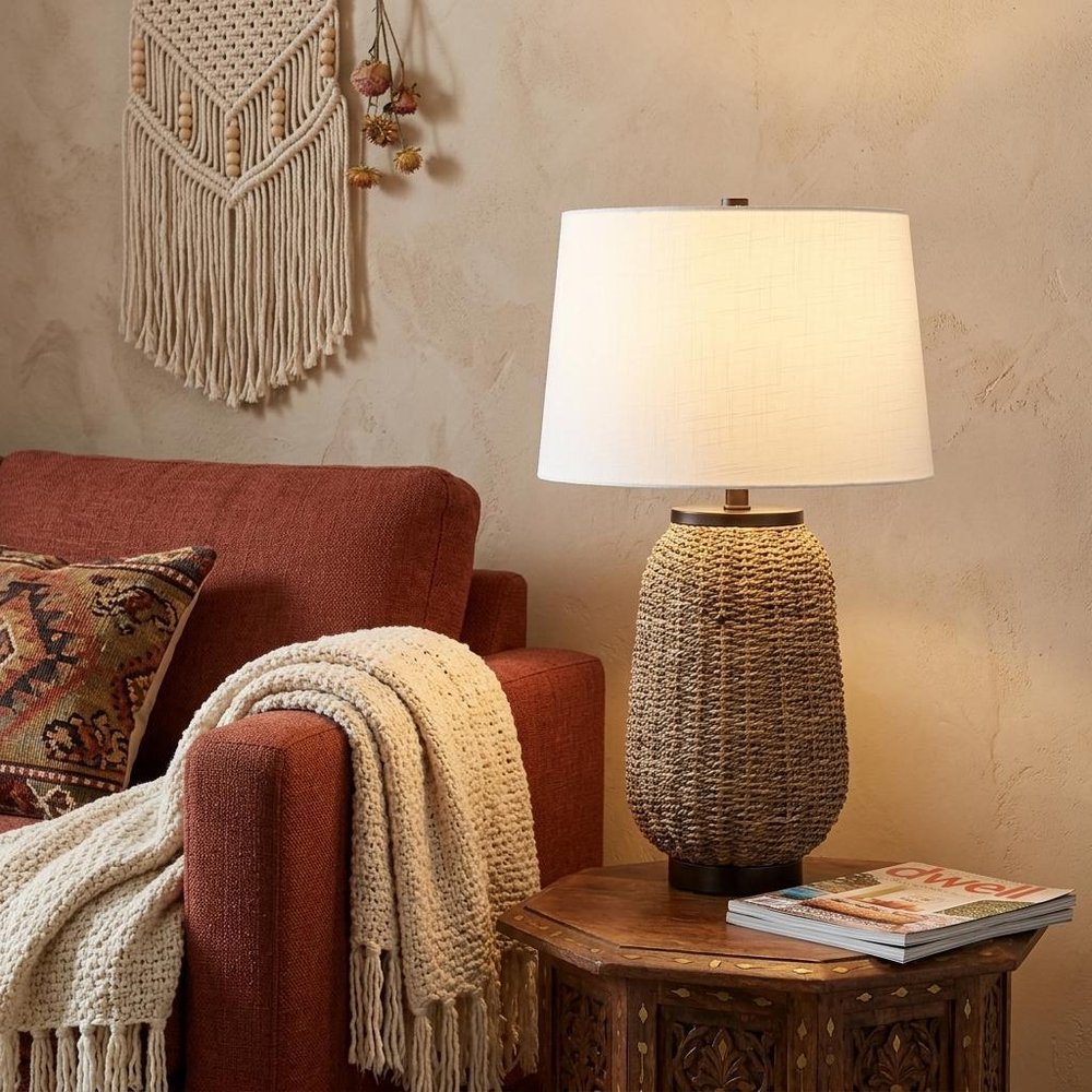 25" Antiqued Bronze Urn Table Lamp With Empire Shade