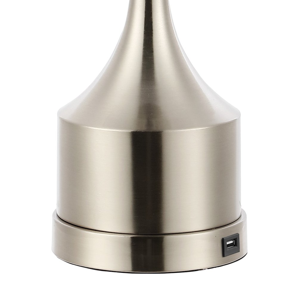 Set of Two 26" Nickel Novelty Table Lamps With Empire Shades