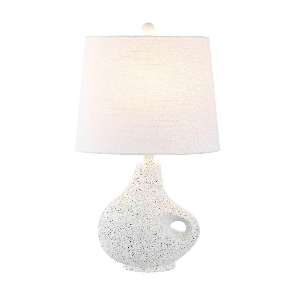 24" White Gourd Table Lamp With Novelty Shade