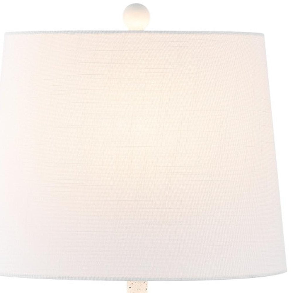 24" White Gourd Table Lamp With Novelty Shade