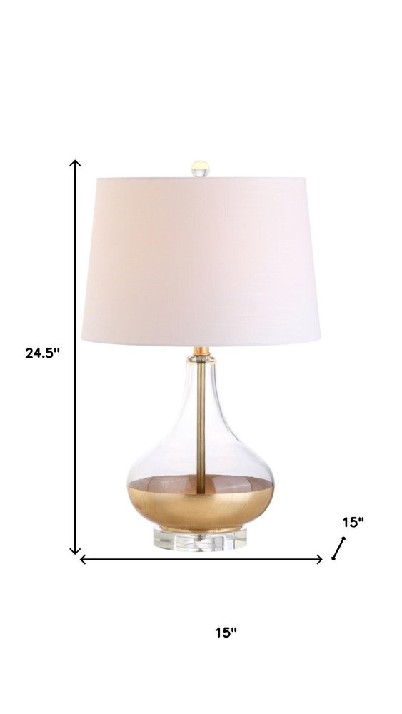 25" Clear Novelty Table Lamp With Drum Shade