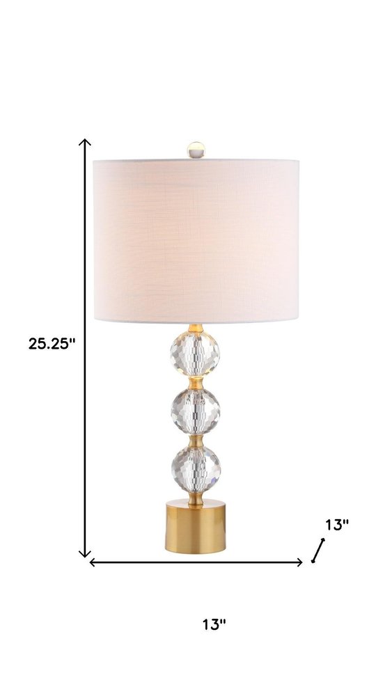 25" Gold Novelty Table Lamp With Drum Shade