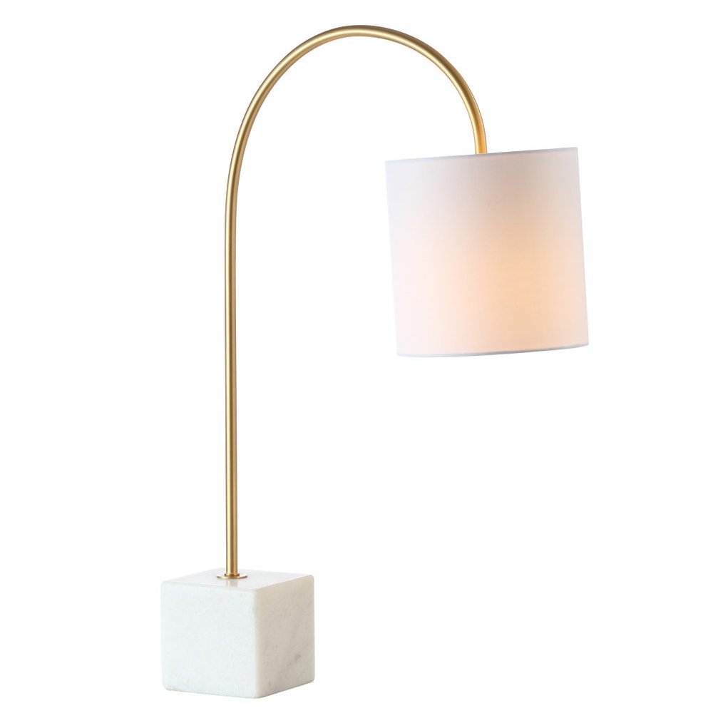 25" White Novelty Table Lamp With Drum Shade