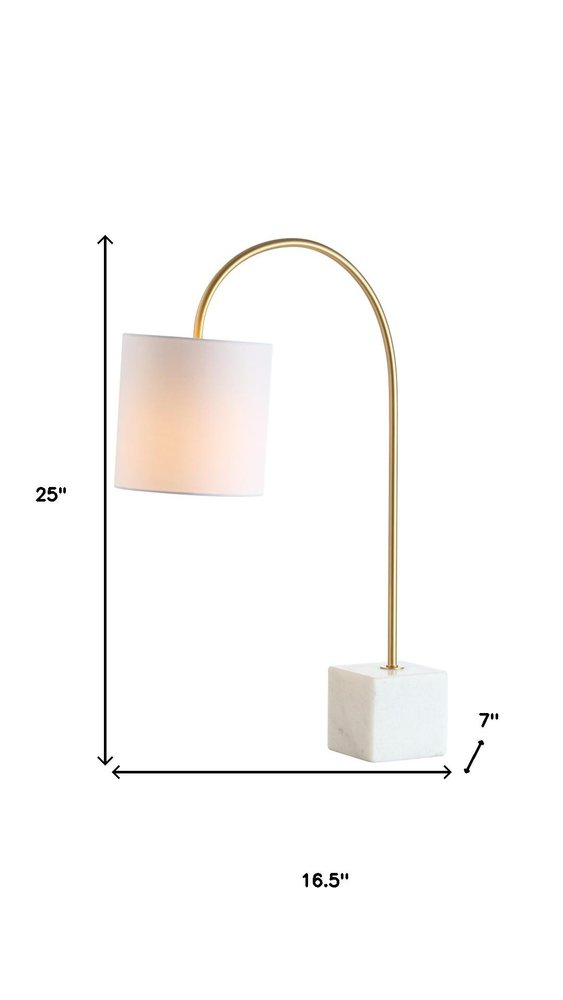 25" White Novelty Table Lamp With Drum Shade