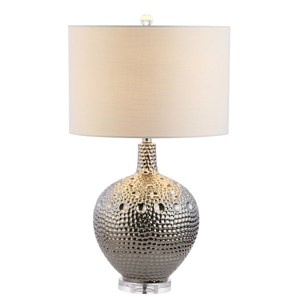 27" Clear Novelty Bedside Lamp With Drum Shade