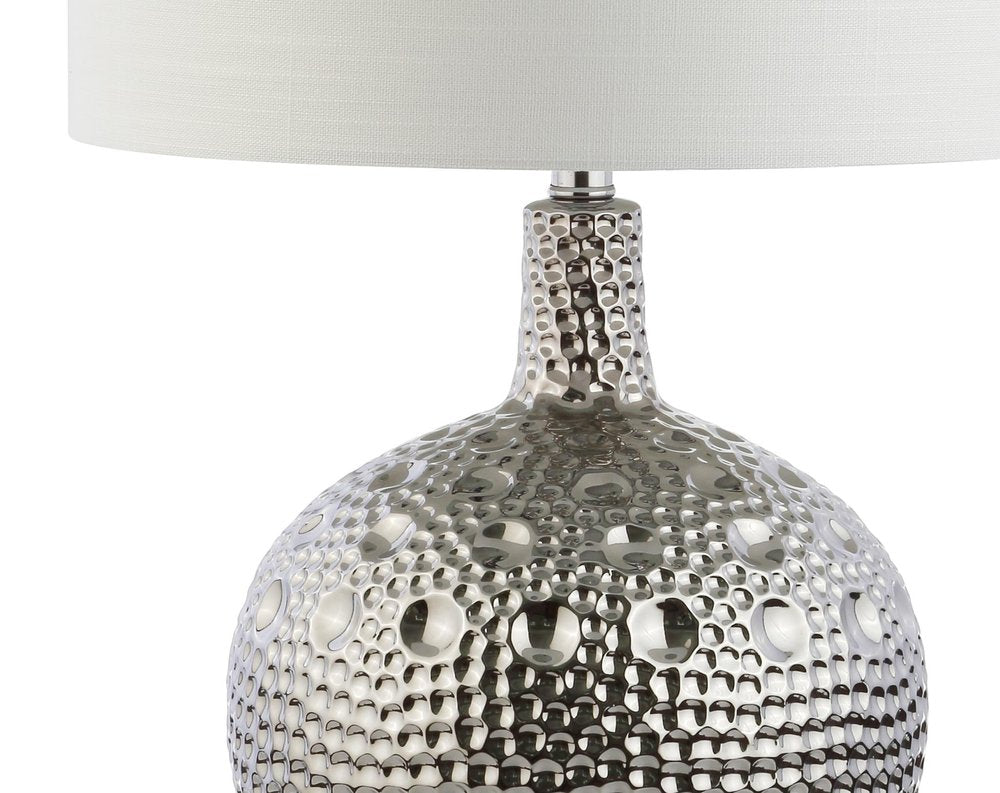 27" Clear Novelty Bedside Lamp With Drum Shade