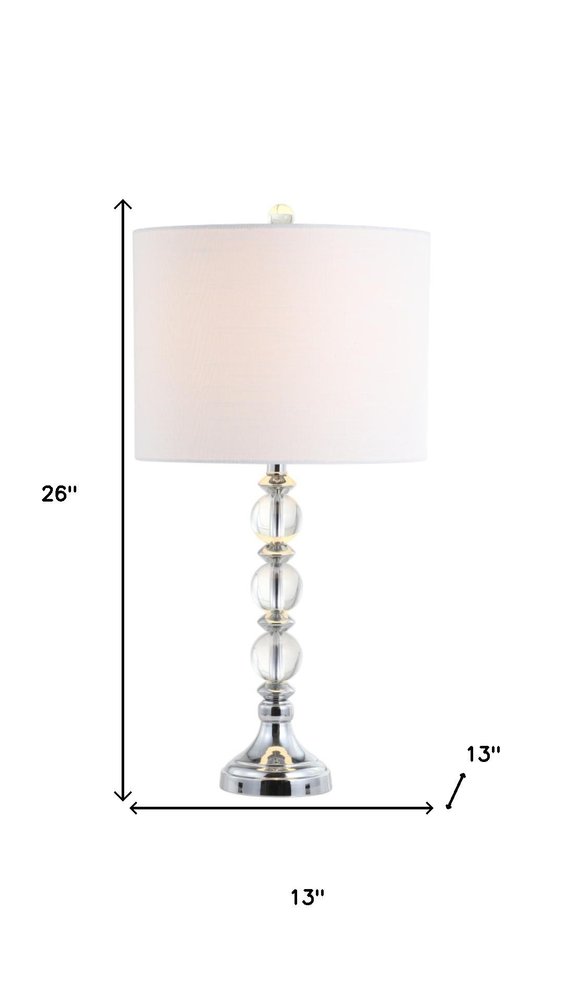 Set of Two 26" Silver Table Lamps With Drum Shades