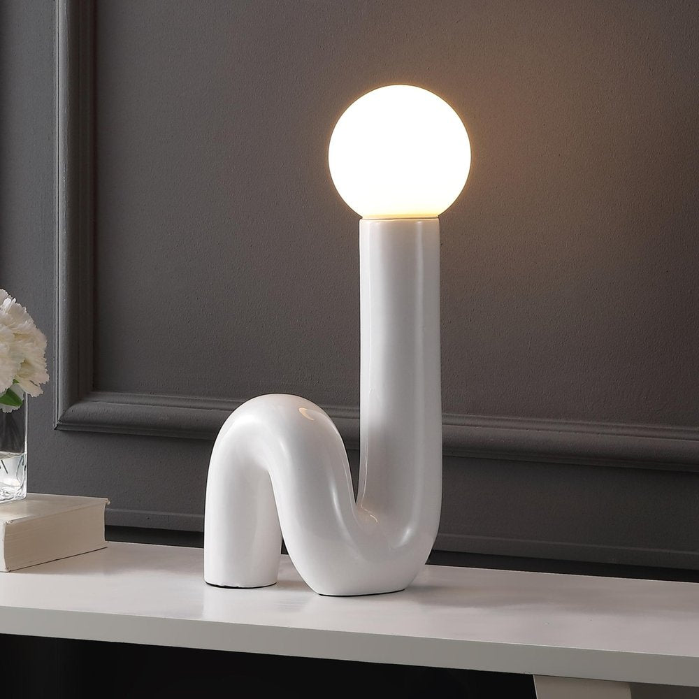 18" White Novelty Globe Lamp
